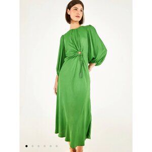 NEW FARM Rio Circle Cut Out Green Midi Dress (with tags)